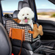 嘻哈鴨  貓包手提單肩貓咪包車(chē)載扶手箱寵物窩小型犬防臟外出便攜狗狗包 車(chē)載寵物包—古馳咖