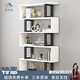 普優(yōu)斯書(shū)架創(chuàng  )意墻面客廳隔斷收納展示架子展示架現代簡(jiǎn)約擺件置物架落地 黑架+白板【加厚板材加粗鋼管】 五層長(cháng)100寬24高175現貨速發(fā)丨