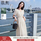 香影法式波點(diǎn)v領(lǐng)連衣裙女2025夏裝新款萊賽爾天絲泡泡袖高腰裙子 波點(diǎn) M 160/84A/95-110斤
