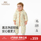 英氏（YEEHOO）嬰兒連體羽絨服連帽秋冬納米抗菌輕薄寶寶連體衣冬季超韌絨外出服 小雪人帽哈 90 cm （建議1-2歲半）