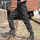 吉普（JEEP）春夏季休閑保安作訓(xùn)服褲子黑色網(wǎng)格作訓(xùn)褲男女戰(zhàn)術(shù)執(zhí)勤褲 黑色 XL 175