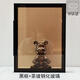 極簡(jiǎn)窄邊框鋁合金餐邊酒柜鋼化玻璃門(mén)定做書(shū)柜子衣帽間櫥柜門(mén)定制 黑框+鋼化茶玻（送拉手）