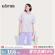 ubras純色舒適柔軟水果全棉家居服睡衣女短袖長(cháng)褲短褲套裝情侶款軟棉棉 【短袖長(cháng)褲】女款-龍晴紫色 XL