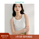 茵曼（INMAN）章若楠同款多色U領(lǐng)女裝吊帶背心內搭打底衫2025年夏季新款上衣 白色 S