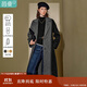 茵曼羊駝毛桑蠶絲雙面呢大衣2025冬女裝新款長(cháng)款毛呢外套 深灰色 L