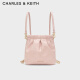 CHARLES&KEITH24春季新品迷你流浪包单肩斜挎包包女包双肩包女士CK2-60782390 粉红色Pink S