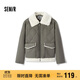 森馬（Semir）棉服女拼接毛絨翻領(lǐng)溫柔百搭2024冬季寬松棉衣復古風(fēng)109724112003