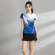 諦汐 速干羽毛球服套裝男比賽運動服女裙乒乓球網(wǎng)球服裝夏團購 1255女款彩藍T恤 L