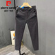 皮爾卡丹（pierre cardin）秋季純棉九分褲男復(fù)古純色簡約休閑褲韓版錐形修身百搭男士褲子潮 深灰色九分褲 32 130-140斤