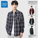 真維斯（Jeanswest）秋季新款格子襯衫男生長(cháng)袖休閑寬松男生時(shí)尚薄款襯衣外套男 CS2338藏青 XL