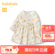 巴拉巴拉童裝女童連衣裙兒童裙子寶寶2025春裝嬰兒精致甜美可愛(ài) 白黃色調00313 90