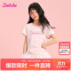 笛莎童裝女童2025夏季中大童圓領(lǐng)多色短袖T恤 桃粉色 160