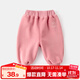 嘟嘟家兒童褲子冬裝男童冬季保暖長(cháng)褲女童加絨休閑褲寶寶加厚束腳褲冬款 粉色 90