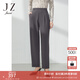 玖姿（JUZUI）壓褶通勤西裝褲女裝春款職業(yè)OL風(fēng)顯瘦煙管褲 綠灰 L