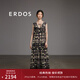 ERDOS 春夏手繪定位印花長(cháng)裙寬松度假風(fēng)前后兩面穿女連衣裙 黑 L 165/88A