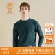 鹿王【全羊絨】羊絨衫男士山羊絨針織衫毛衣圓領(lǐng)休閑打底套頭百搭款 水墨綠 2XL 185/100A