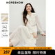 紅袖甜美垂感連衣裙2025春季新款女裝波西米亞風(fēng)收腰木耳邊領(lǐng)雪紡長(zhǎng)裙 本白3001 M