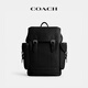 蔻馳（COACH）【禮物】【明星同款】新款男士HITCH大容量真皮雙肩包通勤男包 黑色
