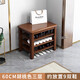 源藝小筑實(shí)木換鞋凳入戶(hù)免安裝鞋架家用鞋柜多層一體可坐門(mén)口收納穿鞋凳 【免安裝】三層60CM-胡桃色