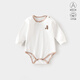 棉芹（MianQin）嬰兒衣服打底純色四季款全棉a類(lèi)ins包屁衣長(cháng)袖連體衣寶寶三角爬服 小熊貓三角爬 80cm