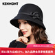 卡蒙（Kenmont）女士帽子冬季時(shí)尚潮英倫復古盆帽蝴蝶結小禮帽秋冬大檐帽氈帽2593 黑色 可調節(57cm)