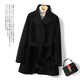 赫本風(fēng)雙面羊絨大衣女短款高端立領(lǐng)純羊毛雙面呢小個(gè)子呢外套 黑色 XL （建議127-140斤）
