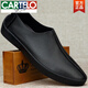 卡帝樂(lè)鱷魚(yú)（CARTELO）休閑皮鞋男真皮男鞋單層牛皮一腳蹬懶人鞋透氣夏季軟底老北京布鞋 黑色 38