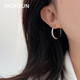 YaoYiZun半圈圈純銀耳環(huán)女情人節禮物耳圈百搭高級感耳飾生日禮物 通體S925銀半圓圈耳環(huán)