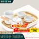 拜杰茶盤(pán)茶托 茶臺小茶盤(pán)功夫茶具托盤(pán)儲水式簡(jiǎn)約瀝水盤(pán)茶海 小號