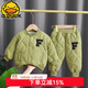 G.DUCKKIDS嬰兒冬裝棉衣套裝加厚男0-2歲兩件套衣服秋冬季外出服 綠色 80cm建議0-1歲