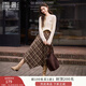 香影美拉德咖色格紋半身裙女2025秋裝新款獨(dú)特別致不規(guī)則高腰裙子 咖色 M 160/64A/95-110斤