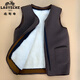 老爺車(chē)羊毛馬甲男女士真皮毛一體坎肩真毛中老年人加厚棉背心保暖馬夾 深咖啡色短羊毛（內膽可拆卸） 5XL (130-150斤)