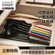 JOSEPH JOSEPH英國設計師高顏值廚房硅膠鍋鏟漏勺子套裝廚具5件套配托盤(pán)10543 廚具5件套帶存放托盤(pán)-彩色10543