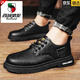 西域駱駝（VANCAMEL）真皮2026秋季皮鞋男士百搭商務(wù)休閑辦公室增高英倫風(fēng)秋季黑色男鞋 【主圖款】黑色 42
