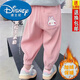 迪士尼（Disney）25春秋新款卡通中大童衛褲寬松褲子兒童加絨束腳褲長(cháng)褲女童休閑褲 (加絨保暖)粉色 110