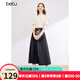 百圖betu女裝春夏新款襯衫優(yōu)雅國潮短袖襯衫新中式小衫女2403T52 淺杏色 L