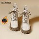 達(dá)芙妮（DAPHNE）厚底雪地靴女2025秋冬爆款加絨保暖馬丁靴舒適黑色短靴子?xùn)|北棉鞋 米卡其【薄絨-零上秋冬】 37