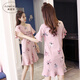 奧蜜雪 睡裙女夏季純棉短袖薄款睡衣裙可愛(ài)少女學(xué)生全棉夏天大碼家居服 q-2011 豆沙芭蕾舞 L（推薦105斤-120斤）