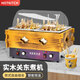 hotkitch 關(guān)東煮機(jī)器商用電熱雙缸格子鍋煮面爐便利店串串香設(shè)備麻辣燙鍋擺攤木紋四鍋關(guān)東煮機(jī)器 雙鍋關(guān)東煮+透明罩子