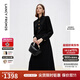 朗姿2025年秋季新款黑色長裙高級感氣質(zhì)法式設(shè)計感收腰襯衫連衣裙 黑色 2XL