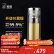 希諾抗菌玻璃杯高檔商務(wù)水杯男送禮辦公過(guò)濾泡茶杯子X(jué)N-7052K 300mL