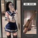 學(xué)生裝套裝學(xué)院風(fēng)日系可愛JK制服水手服青春裙子女百褶裙女短袖女 jk制服（上衣+百褶裙+開口絲襪） 均碼 80-130