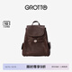 個(gè)樂(lè )25年新款真皮THE BAG雙肩包大容量通勤差旅休閑軟背包電腦包 黑巧棕 M