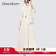 MeetMetro瑪依爾西裝連衣裙女2025秋季新款質(zhì)感職業(yè)通勤百褶裙 淺杏【現貨閃電發(fā)】 M
