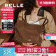 百麗（Belle）包包女2025秋新款商場(chǎng)同款流浪摩卡復古絨面hobo托特包8562ACX5 巧克力摩卡(AB面） F