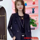 風曉薇西裝馬甲女春秋2024新款洋氣時髦短款小個子西裝馬夾坎肩背心外穿 黑色-女外穿馬甲 L (建議100斤-115斤)-女外穿馬甲