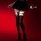綾天生絲滑綾lingerie「縛」凝脂?10D性感腿環(huán)綁帶誘惑一體吊帶襪過膝襪 Black黑色 1雙 10D-M碼「155cm~173cm」