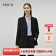PRICH【澳洲綿羊毛】精英風無領(lǐng)西裝套裝冬季新款保暖外套女 19黑色西裝 M 160