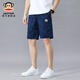 大嘴猴（paul frank）純棉短褲夏季男寬松男士外穿大褲衩2024新款休閑潮流百搭五分中褲 531D深藍色【官方正品】 2XL 【建議130-150斤】