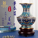 易蓉中式純手工花瓶擺件陶瓷器景泰藍蓋碗尊銅胎掐絲琺瑯家居裝飾品 淺藍色